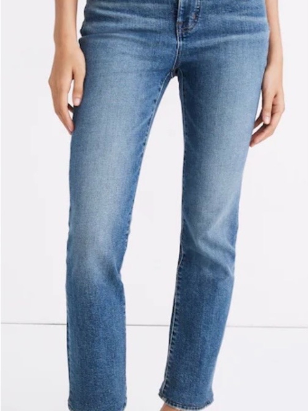 Madewell Size 26 Slim Demi-Boot Cropped Jeans Medium Wash Denim Cotton